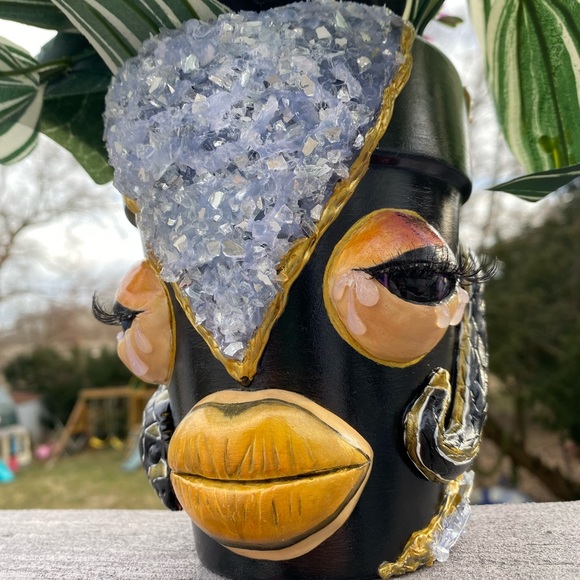 Handmade flower pot ๐ ๐ ๐บ one of a kind โจโจโจ - Picture 3 of 6